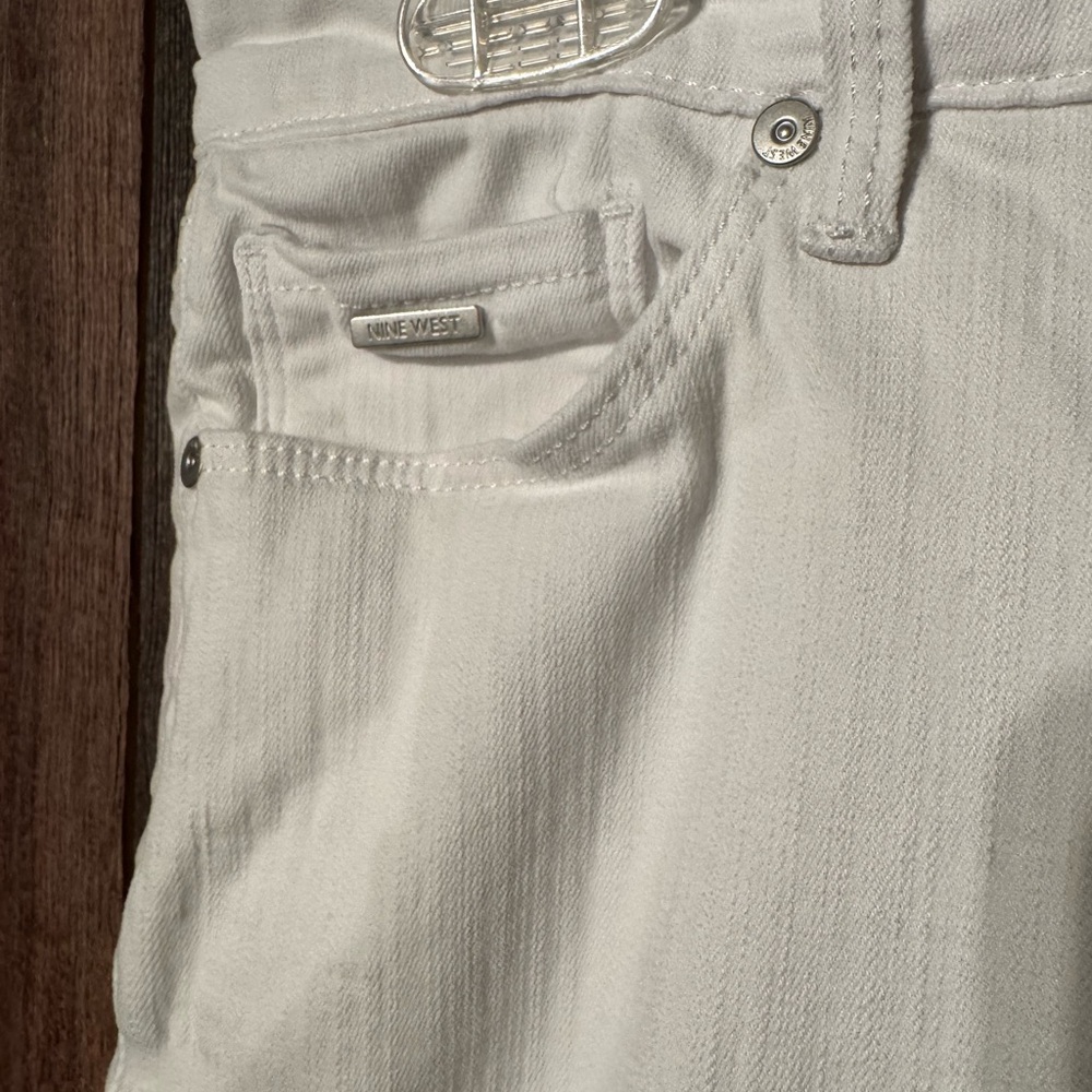 Nine West Womens 8 Cream White Skinny Ankle Jeans CBK Style - Picture 3 of 8